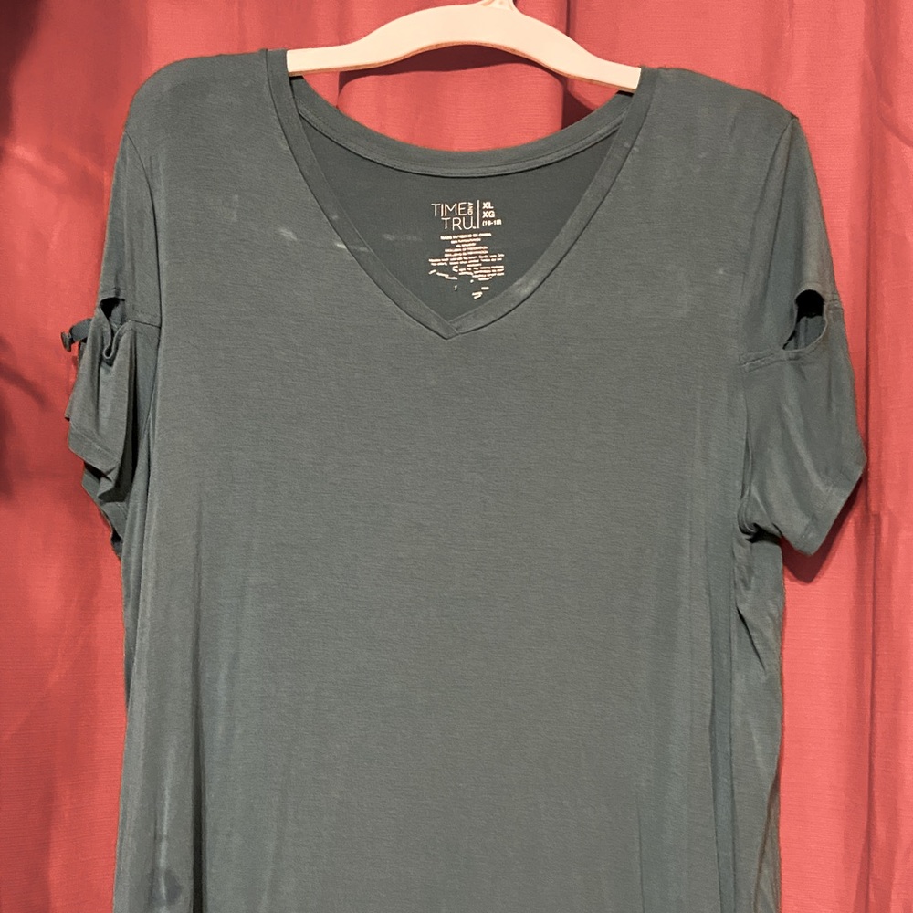 Grey-Green Top Time and Tru